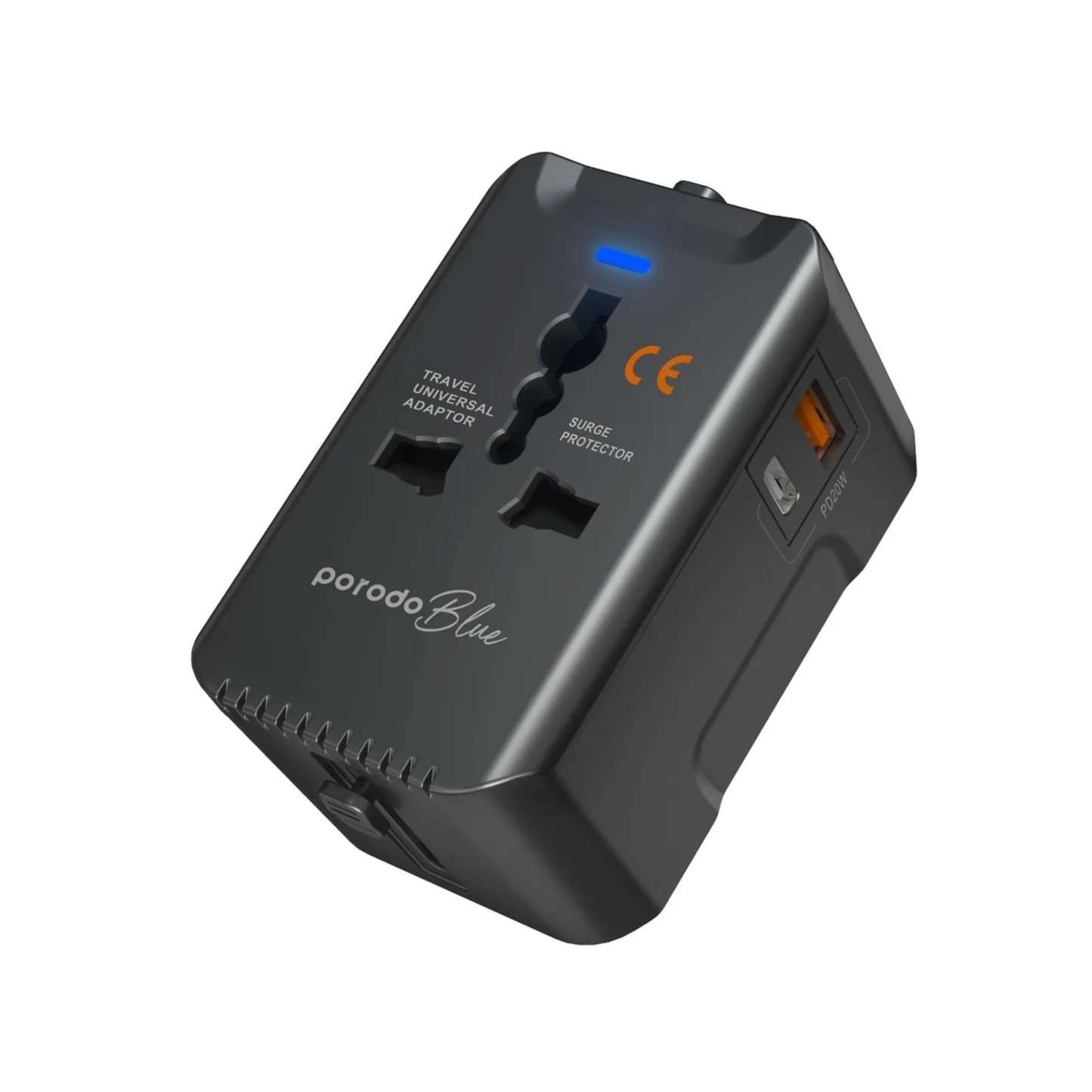 Porodo Blue Dual Port PD20 Universal Travel Adapter - Linkphones Center